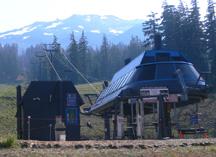 Beginning of chair lift to top of Mt. Bachelor seen in background